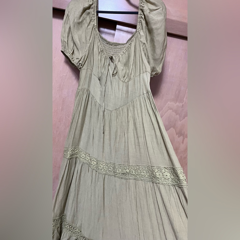1x Shein Curve olive green maxi dress
